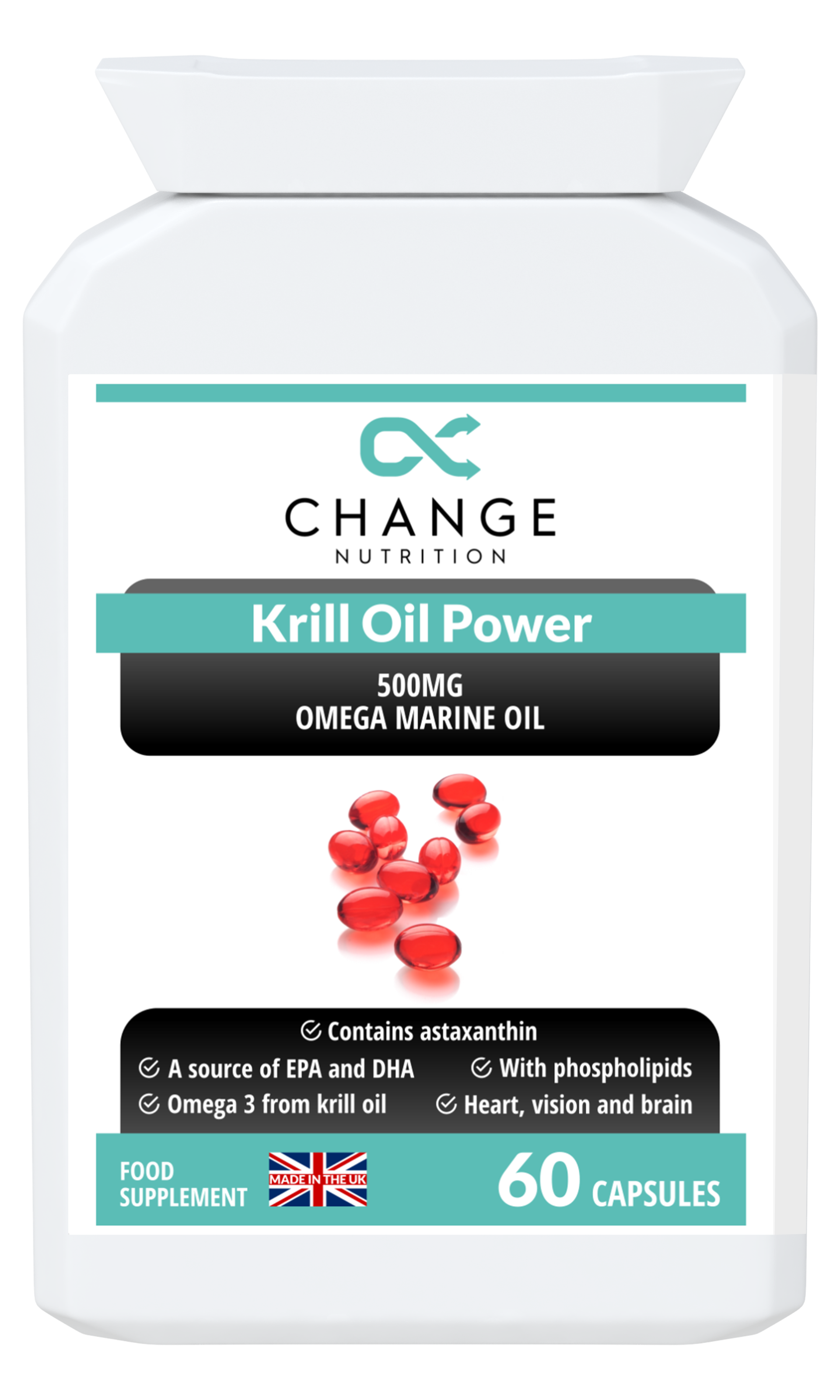 Krill Oil POWER Capsules - 500mg Antarctic Omega Marine Oil